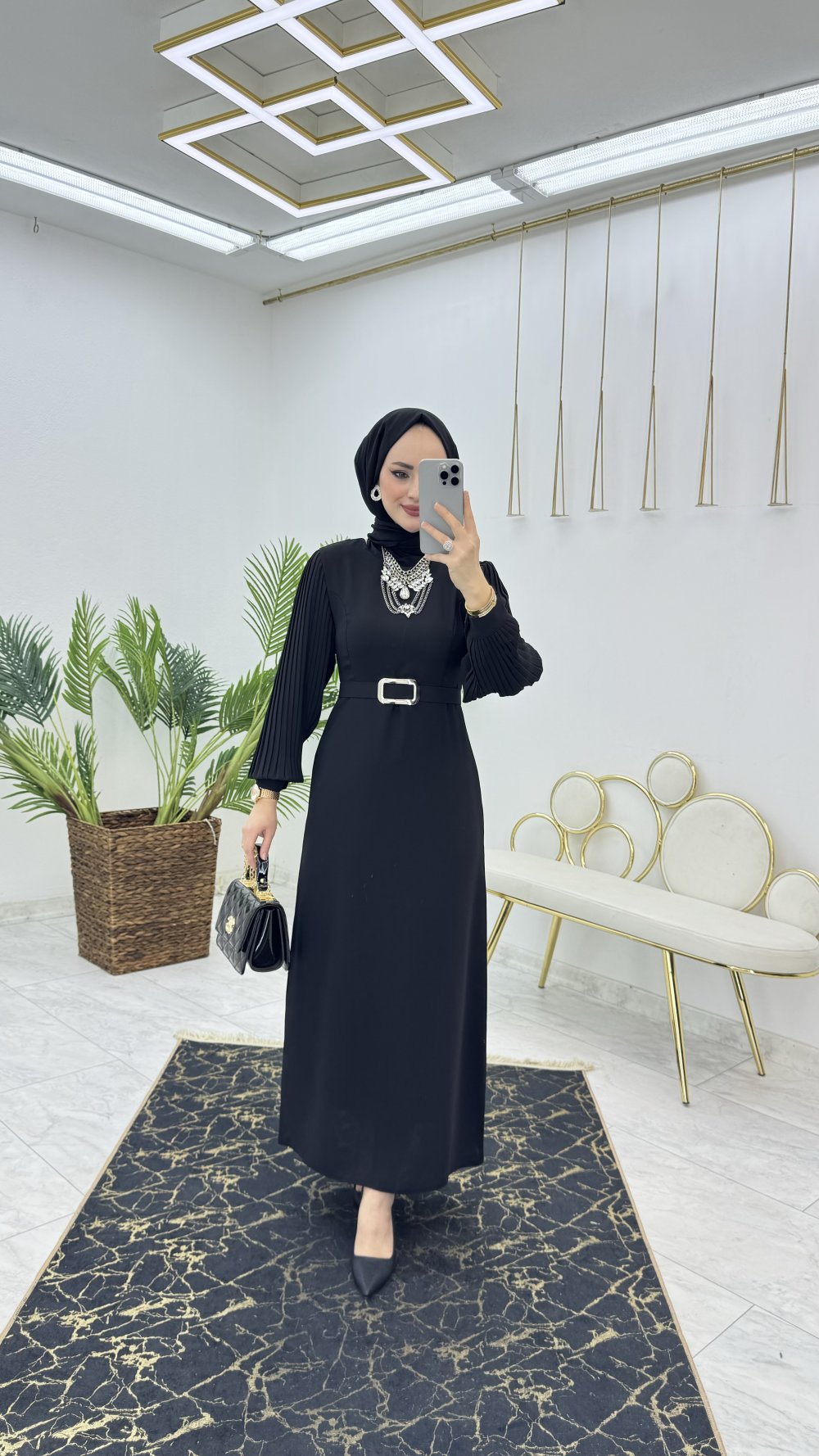 Siyah Hadise Kalem Elbise Tesettür Giyim — Siyah
