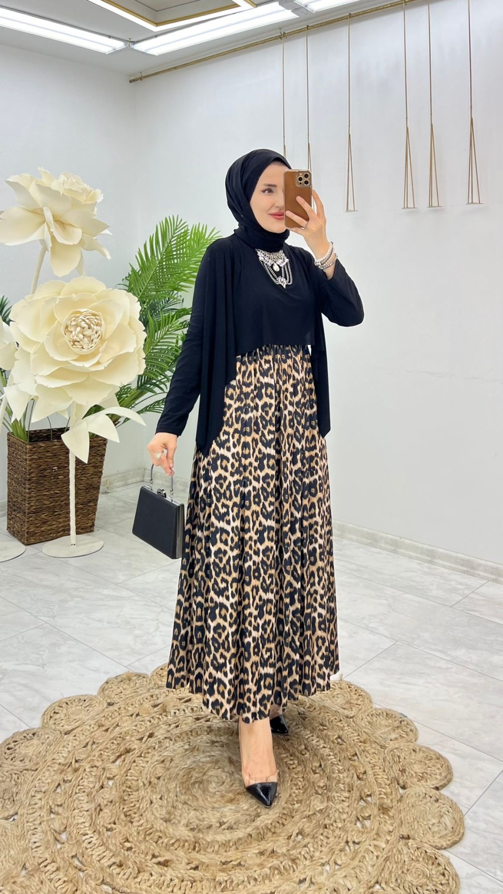 Siyah Cahide Elbise Tesettür Giyim — Siyah