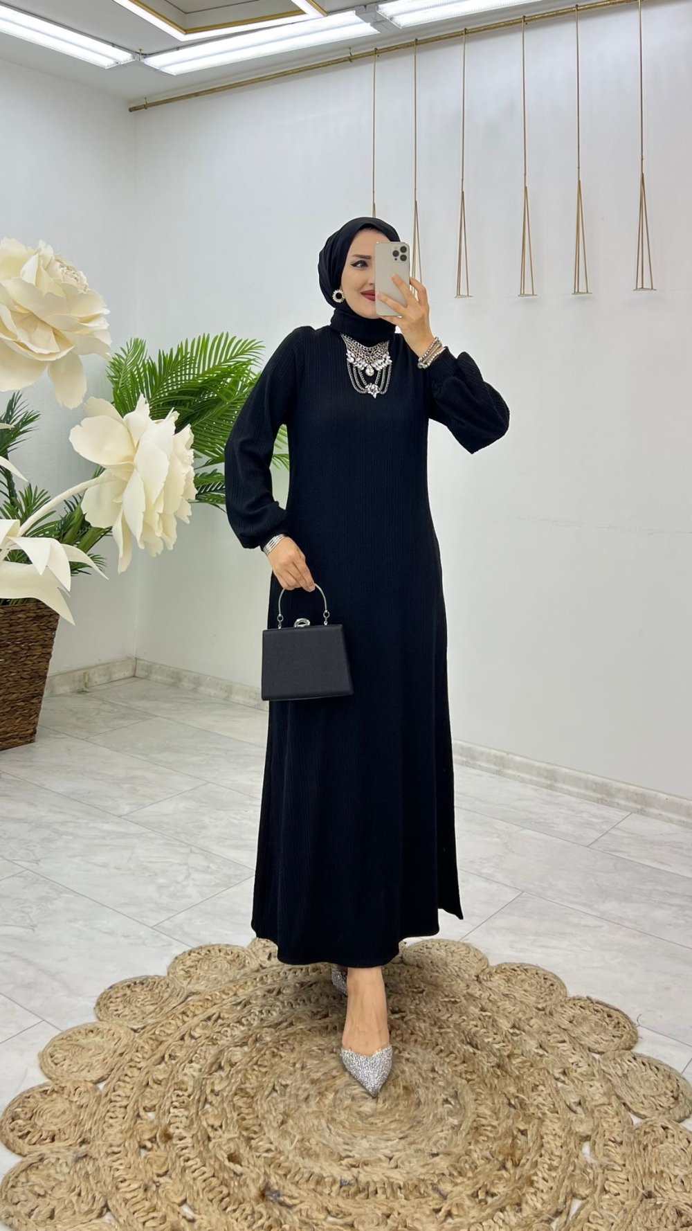 Siyah Banu Elbise Tesettür Giyim — Siyah