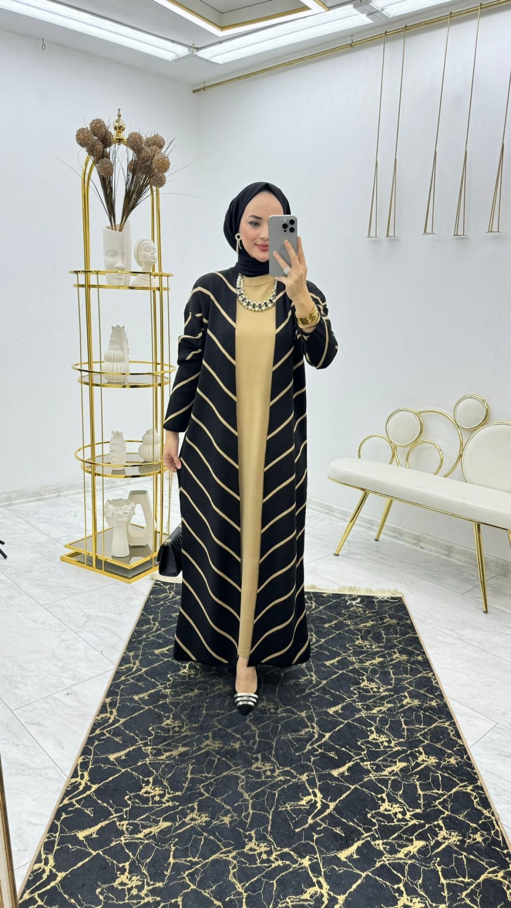 Siyah Aliye Elbise Tesettür Giyim — Siyah