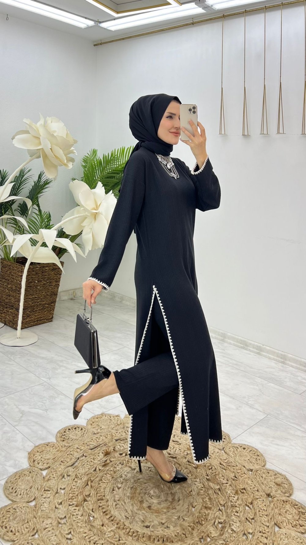 Siyah Dolunay Takım Tesettür Giyim — Siyah