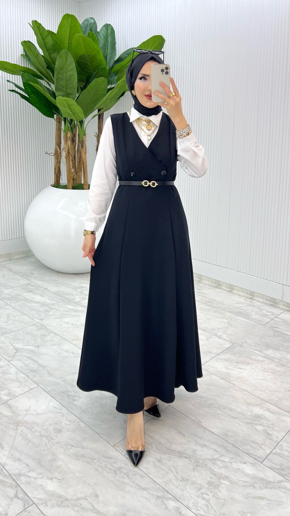 Siyah Firdevs Jile Tesettür Giyim — Siyah