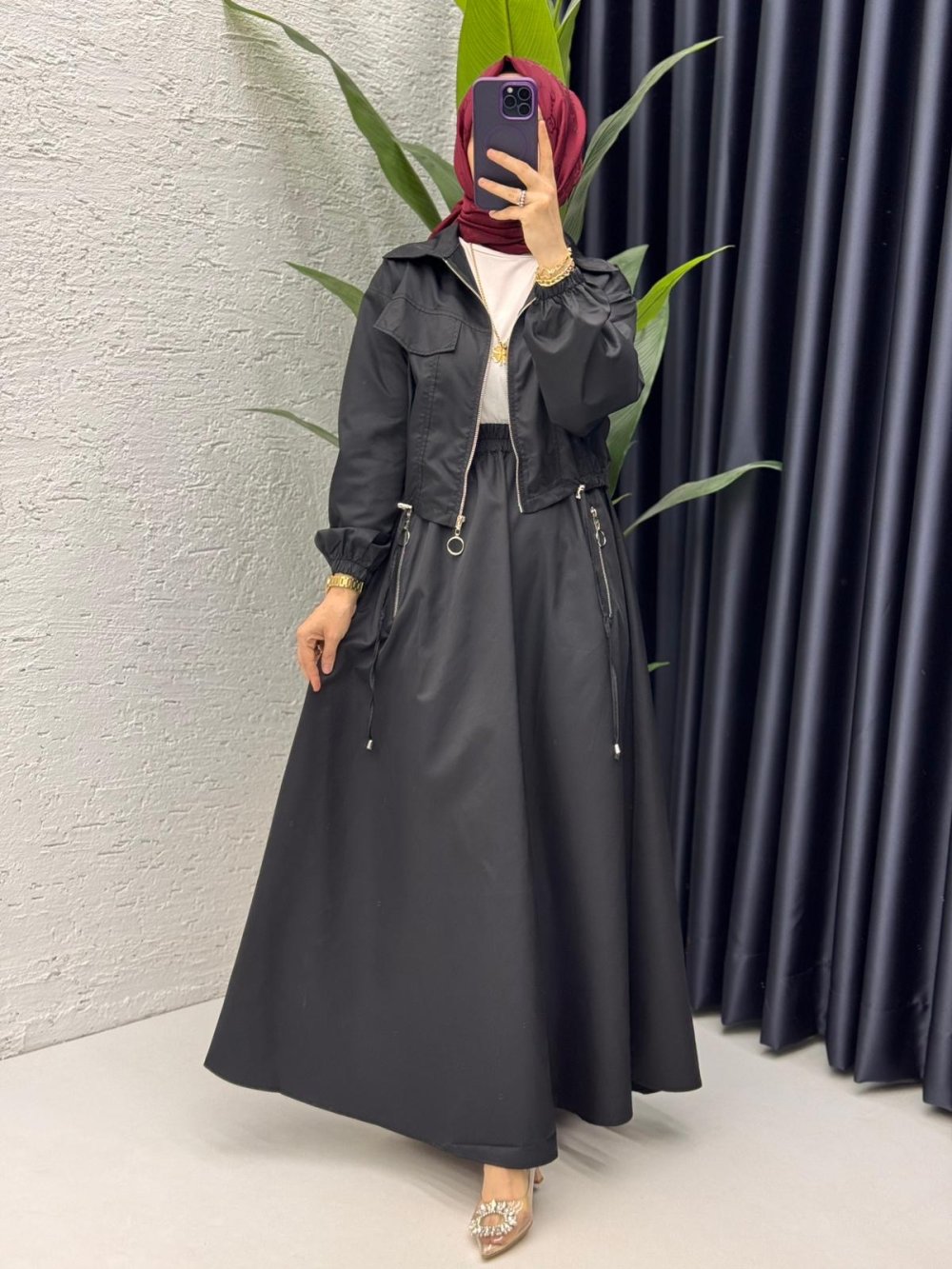 Siyah Tuana Takım Tesettür Giyim — Siyah