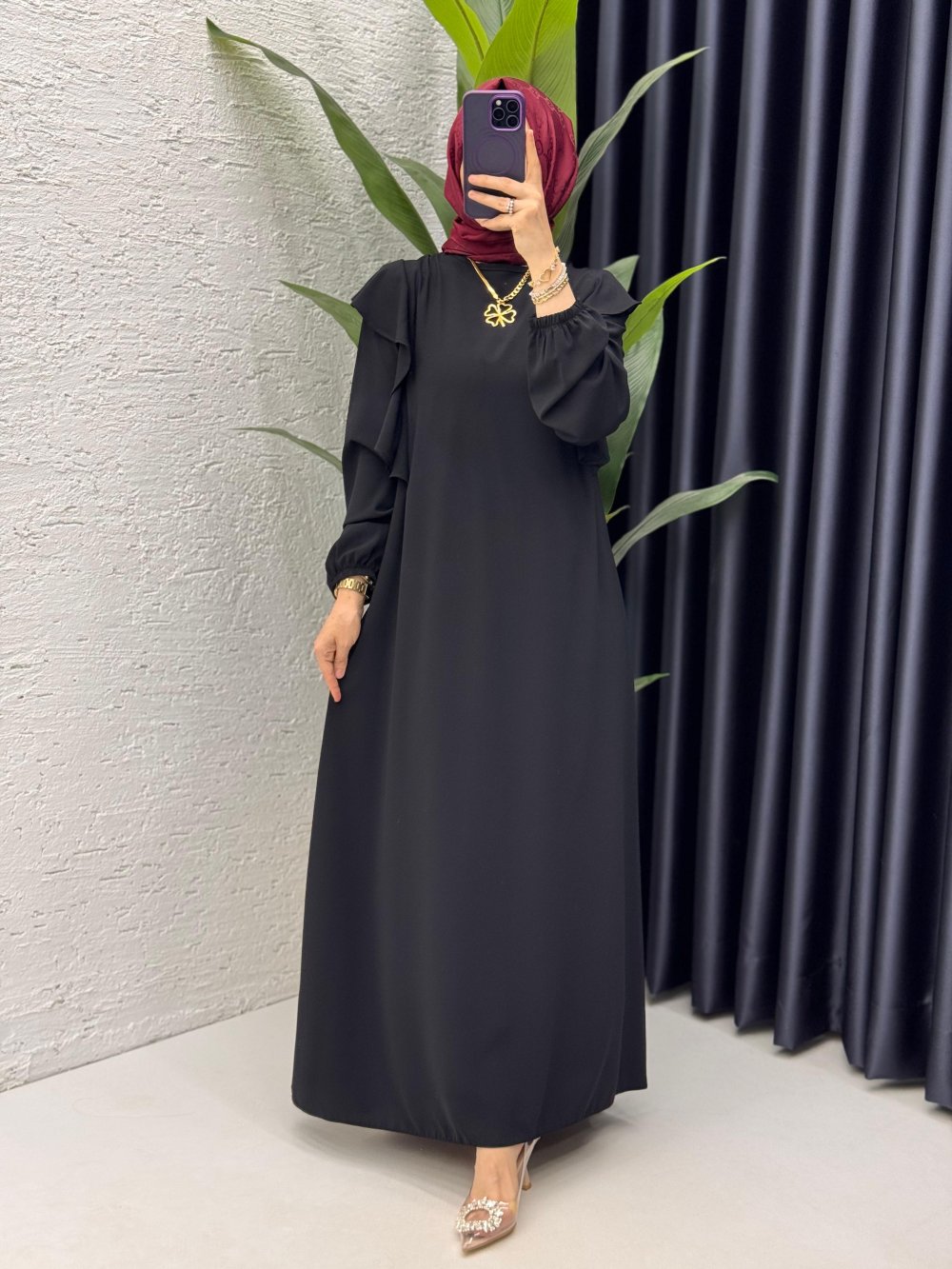 Siyah Canan Elbise Tesettür Giyim — Siyah