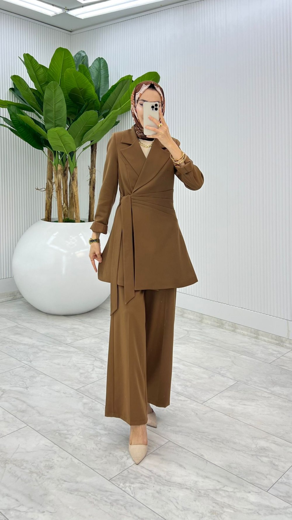 Kahve Premium Star Takım Tesettür Giyim — Kahverengi