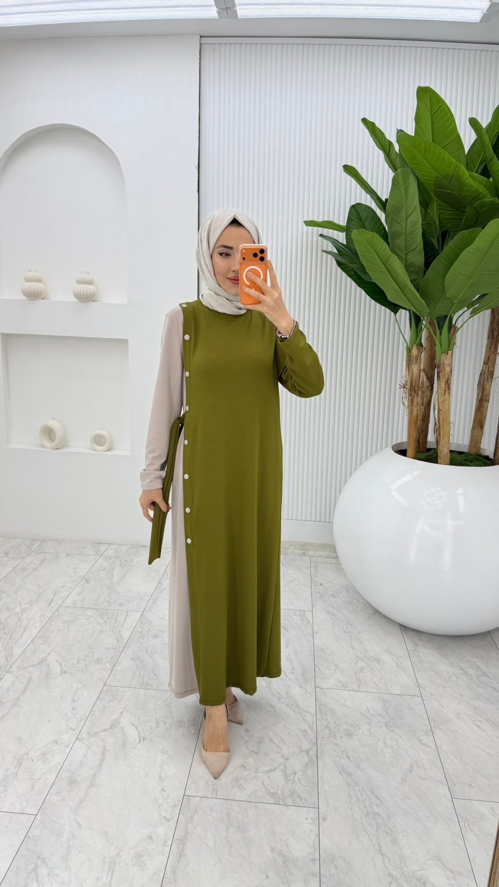 Yeşil Nilda Elbise Tesettür Giyim — Yeşil