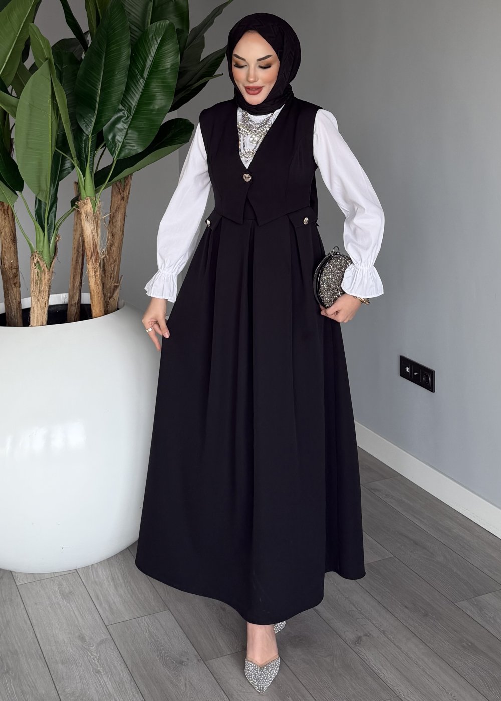 Siyah Premium Zehra Jile Tesettür Giyim — Siyah