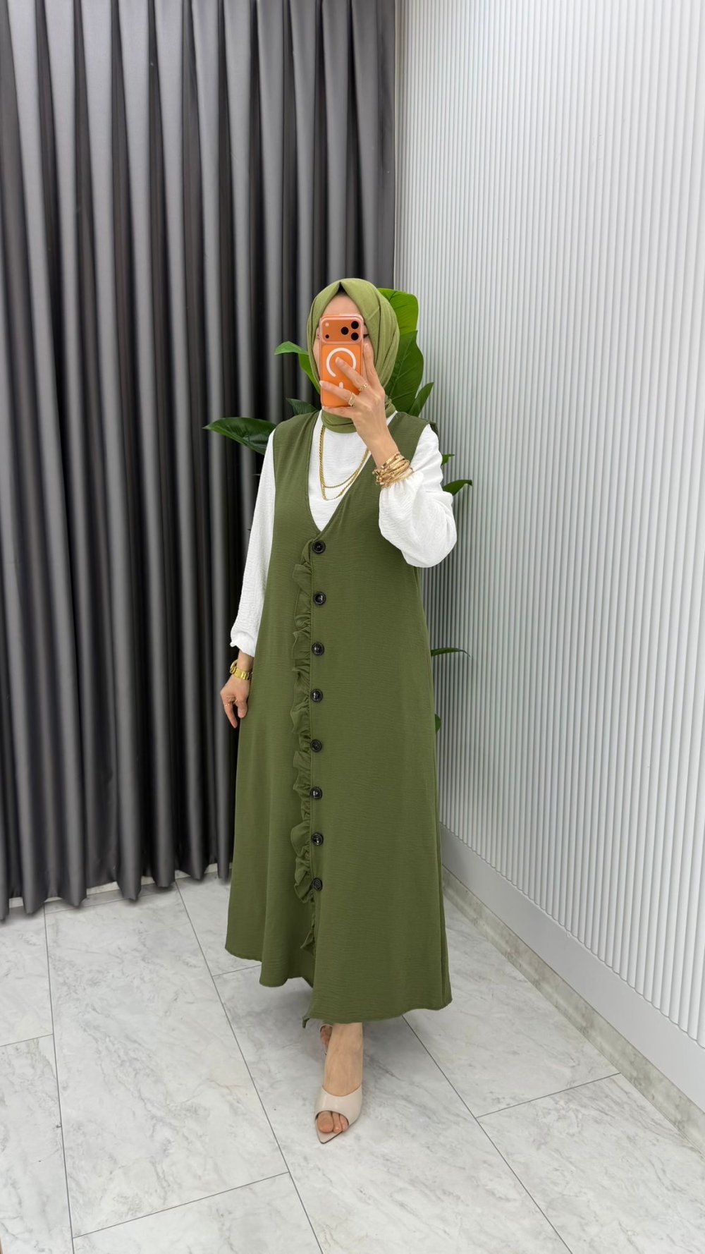 Haki Dilan Jile Takım Tesettür Giyim — Haki
